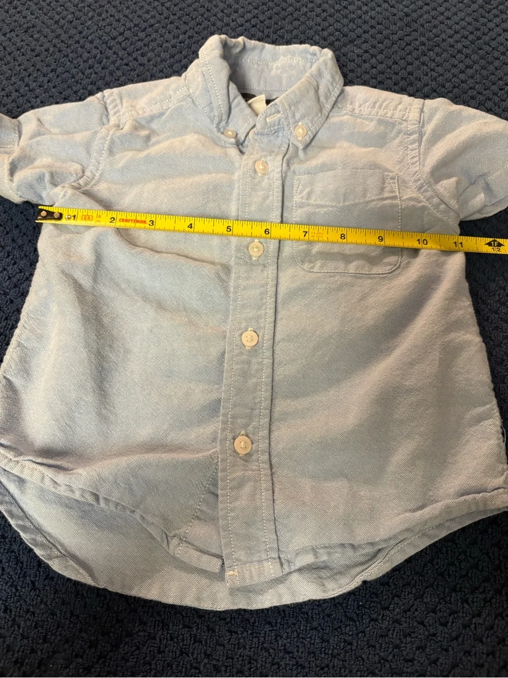 Carter's Dark Blue Elastic Waist kids Pants & Children’s Place Shirt 18-24 MO‎